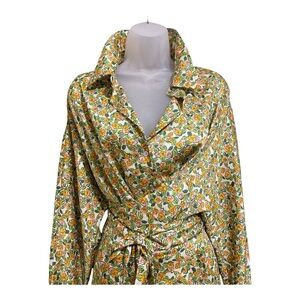 NWT Zara Wrap Around Print Midi Dress XL